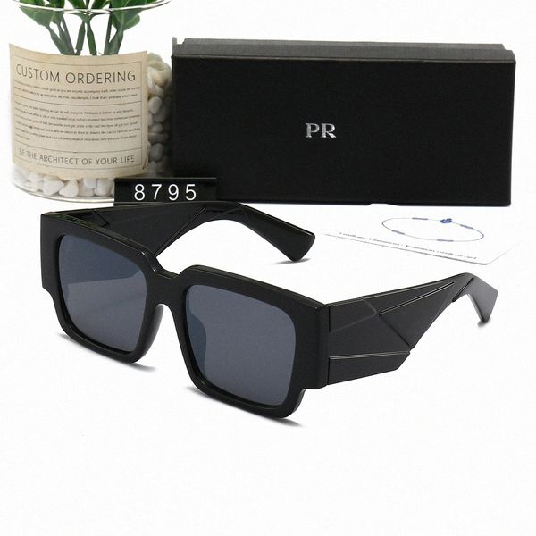 

men designer sunglasses women classic lentes prad square frame 8785 8795 uv400 protection outdoor sunglasses for traveling outside w2ce#, White;black
