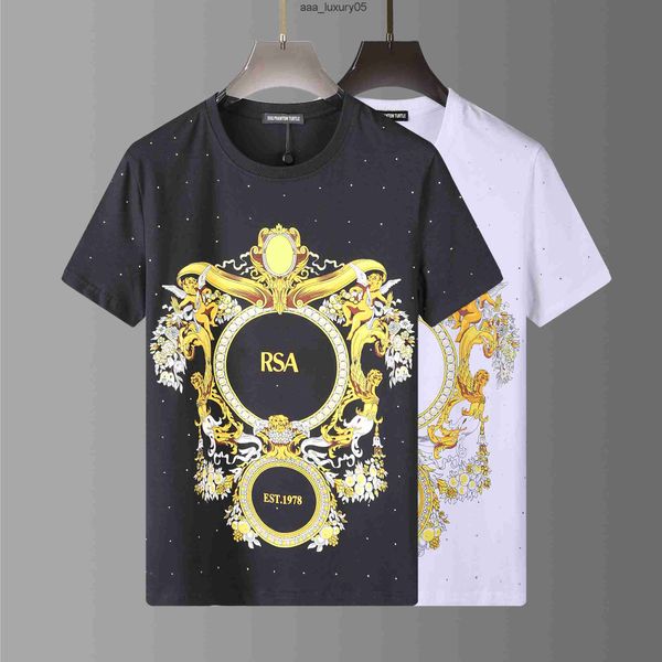 

mens designer t shirt italian milan fashion scarf print t-shirt summer black white t-shirt male hip hop streetwear 100% cotton 1199 dsquare, White;black