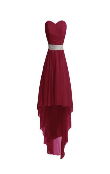 

beaded sweetheart chiffon high low bridesmaid dresses 2020 ball gown party dress new prom gowns lace up3670556, White;pink
