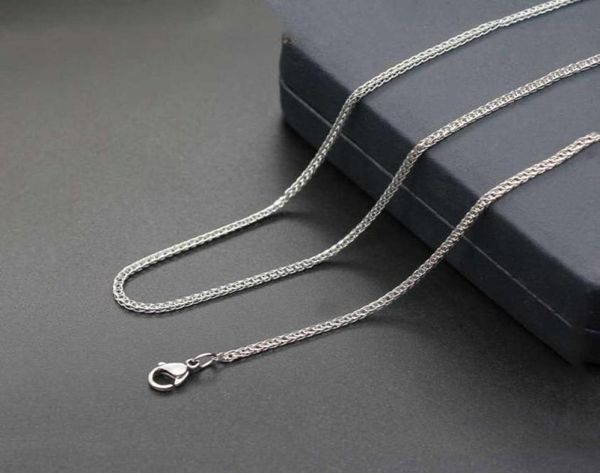 

whole 2mm stainless steel silver color chain necklace size 45cm50cm55cm fashion gift jewelry fit pendant drop chains7263461
