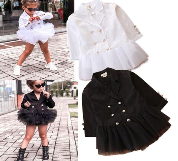

kids clothes girls mesh trench coat doublebreasted jackets autumn spring children outerwear baby vneck coats c11694547698, Blue;gray