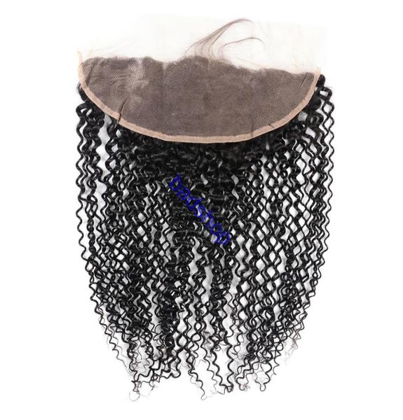 

10a full lace frontal closure brazlian peruvian malaysian indian mongolian hair kinky curly wave wave ear to ear 13x4 lace frontal1152047, Black