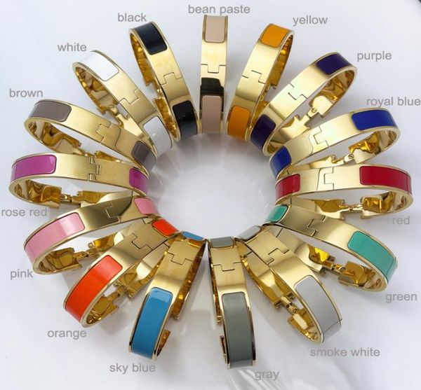 

men women design bangle new classic fashion enameled titanium stainless steel luxury jewelry for wedding engagement gift size 1711289711, Black