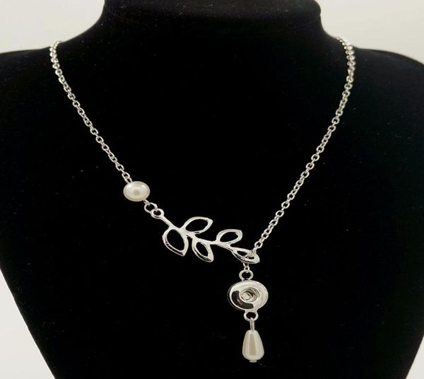 

whole new dj0029 fashion hollow leaves snap necklace fit diy 12mm snap buttons jewlery whole6650299, Silver