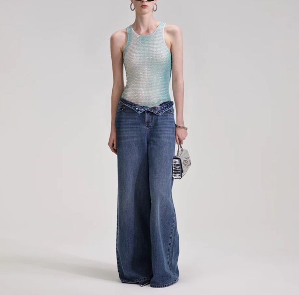 

women's gradient printed diamond double layer mesh vest, White