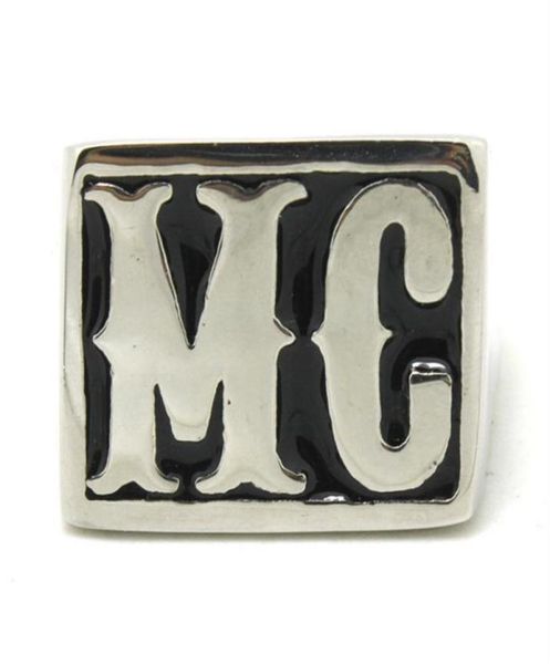 

4pcs lot size 814 motorbiker mc cool ring 316l stainless steel fashion jewelry selling biker style mc ring261o5303788, Silver