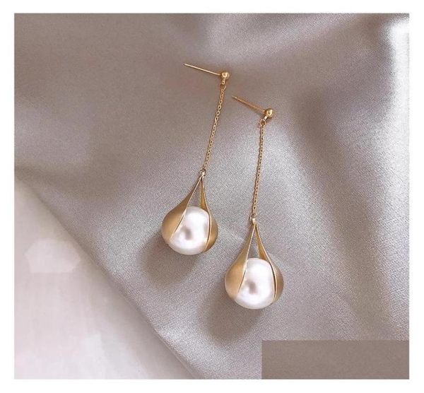 

dangle chandelier fashion jewelry s925 sier post long tassel pearl earrings beads pendant dangle stud drop delivery dhftz4191686, Silver
