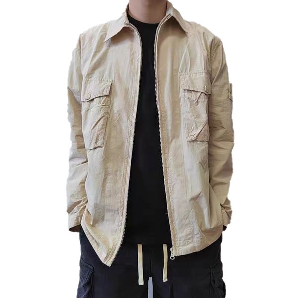 

TOPSTONEY Ghost Zipper Jacket European And American Functional Wind Badge Embroidered Casual Coat, Black