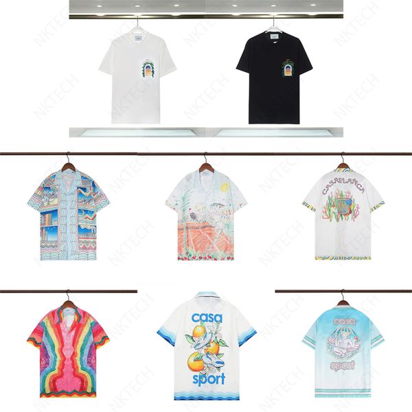 

2023 summer men's polo shirt t-shirt latest street beach sports t-shirt running casual trend printed pattern letter design short-sleeve, White;black