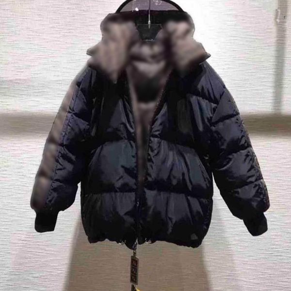 

designer winter mens down jacket parkas thicken fashion warm double sided hooded letter coat 5 different styles of colors can chooses, Black