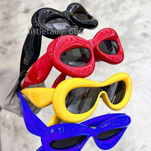 

new 2023 european and american new cat eye bubble sunglasses funny show sunglasses candy colored glasses, White;black