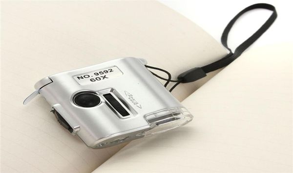 

selling 60x microscope illuminated magnifier glass jeweler loupe lens with led uv light watch repair tool2501380