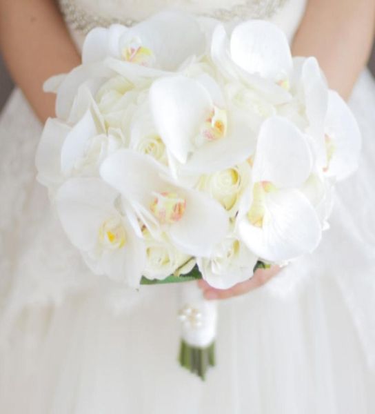 

highend custom simulation korean bridal phalaenopsis flower diamond wedding bouquet5473550