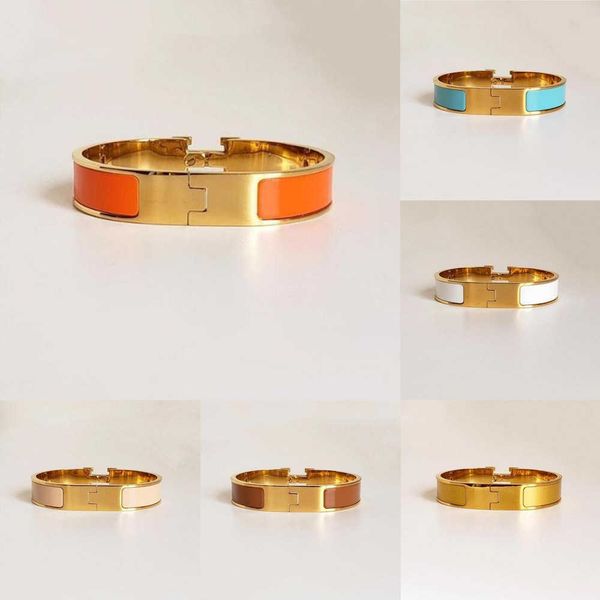 

luxury brand bracelet her max 18color designer h letter bangle enamel men and women fashion bracelets everyday accessories party wedding val, Black