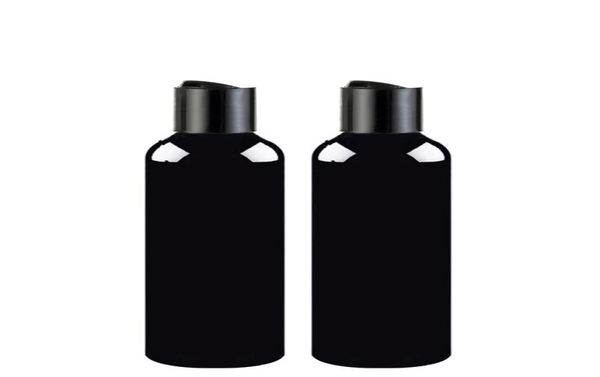 

100ml 150ml 200ml 250ml 300ml empty shampoo containers with black disc capblack pet bottle press lidcosmetic packagingshamp1101915