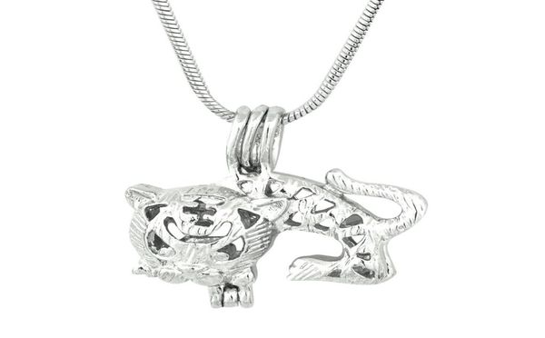 

new design tiger cage pendant pearl gem bead locket pendant mounting diy jewelry charms accessory8686685, Silver