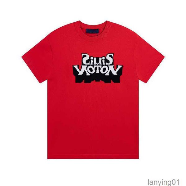 

letter dove knitting tee short sleeve red knitted letters fashion man women t-shirt summer casual fztx1398, White;black