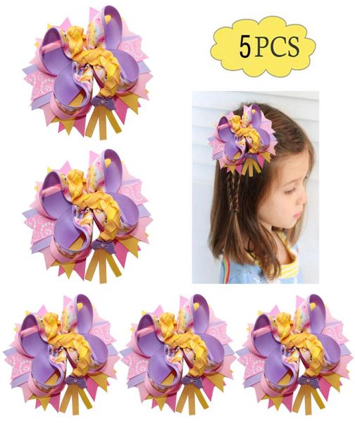 

5pcs 455039039 inspired rapunzel bows character princess bow sparkle hair bow cartoon girl hair accessories2085435, Slivery;white