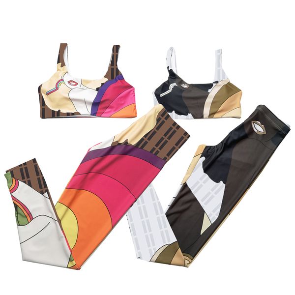 

yoga clothes women designer printed vest style two pieces yoga wear yoga suits outdoor sports clothes gym outfit tracksuits