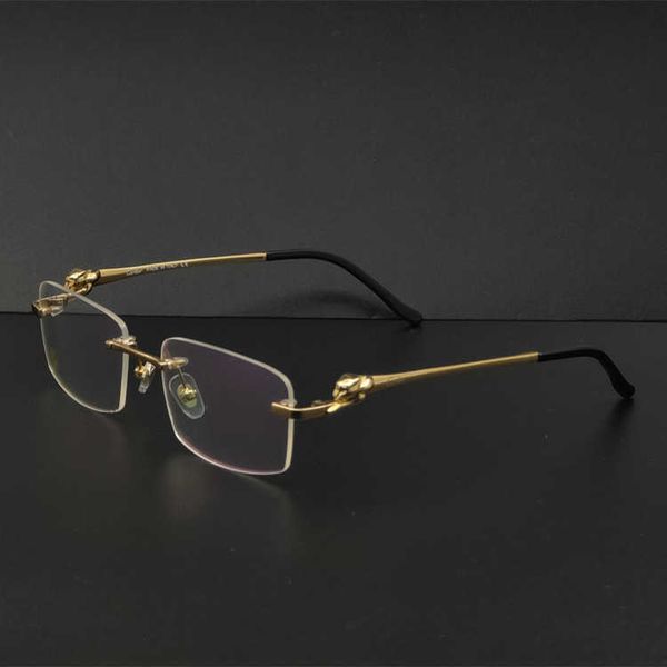 

designer carti sunglasses fashion luxury brand for men and women leopard head glasses series classic three-dimensional business frameless ge, White;black