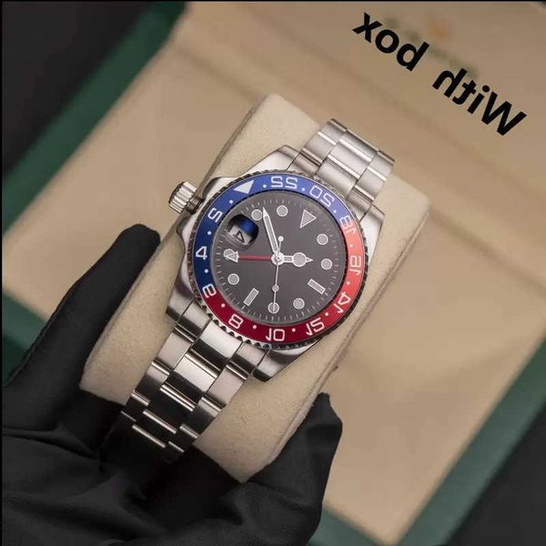 

mens watches 40mm automatic mechanical watch full stainless steel blue black ceramic sapphire wristwatches super luminous montre de luxe wat, Slivery;golden