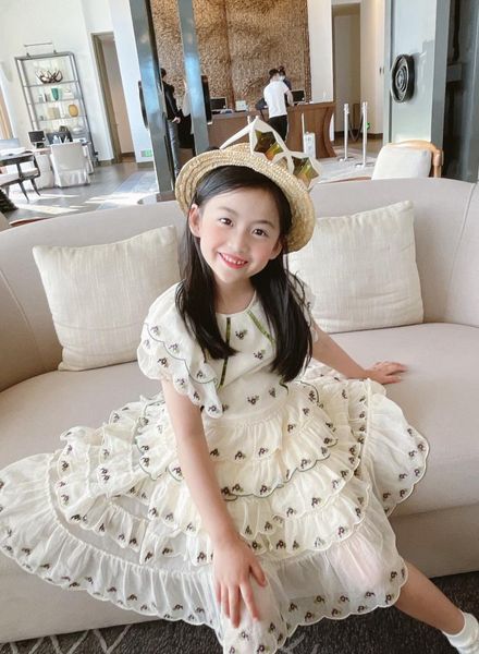 

girls dresses summer kids girl lace embroidered flowers dress baby lovely green tutu clothes 110212, Red;yellow