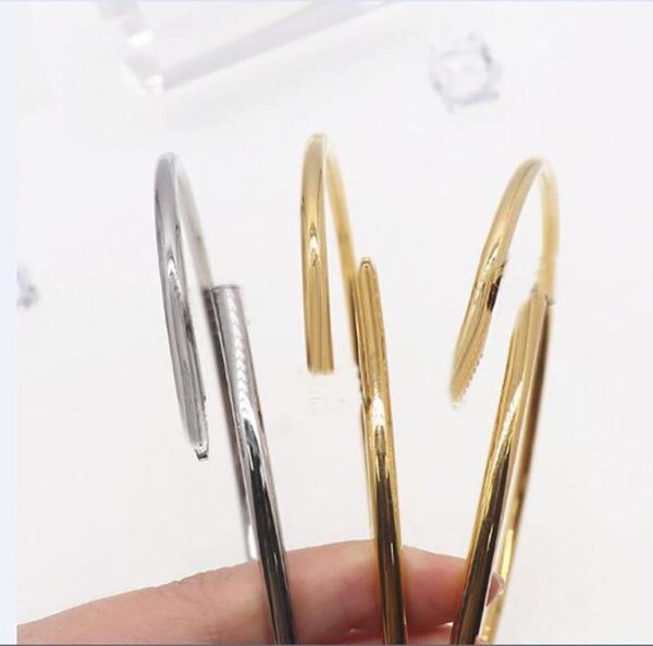 

jewelry brand designer choker necklace love couple stainless steel chain cuff nail chokers3 colour gold silver rosy gift for women4816705, Golden;silver