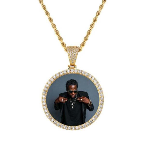 

custom picture necklace for men women customized po pendant hip hop luxury designer bling diamond pendants iced out necklace je3036014, Silver