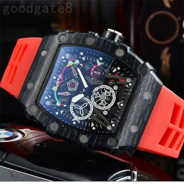 

hiphop luxury watch designer ladies watches waterproof orologio. multi dial work montre quartz black red green strap skeleton aaa watch casu, Slivery;brown
