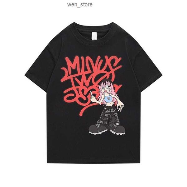 

designer t shirt minus two mens and womens pure cotton t shirt printed y2k cargo tshirt street hash casual trend short sleeve fashion sellin, White;black