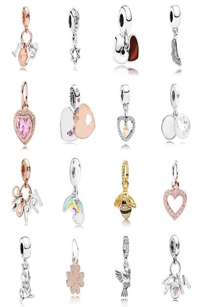 

new 2021 100 925 sterling silveand786596czr rose i love you hanging charm and luxuriousdiy women original bracelet fashion jew el5828592, Black