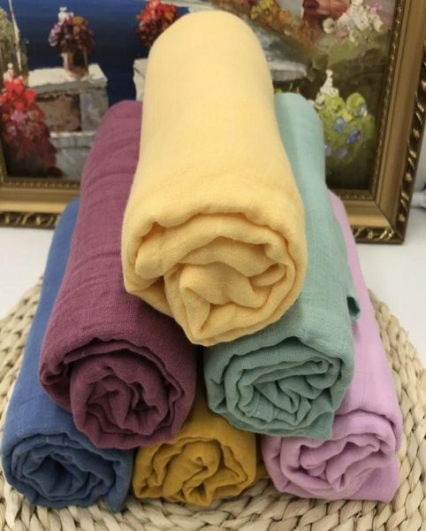 

lashghg 100 cotton solid color muslin swaddle blankets newborn soft wrap baby bedding bath towel whole9344656