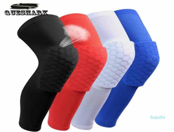 

1pcs breathable basketball football sports knee pads honeycomb knee brace leg sleeve calf compression knee support protection4588500, Black;gray