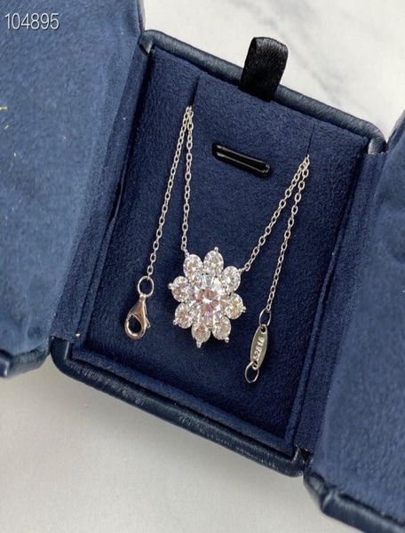 

luxury classic brand designer s925 sterling silver full zircon pendant necklace for wedding bridal's jewelry7863374