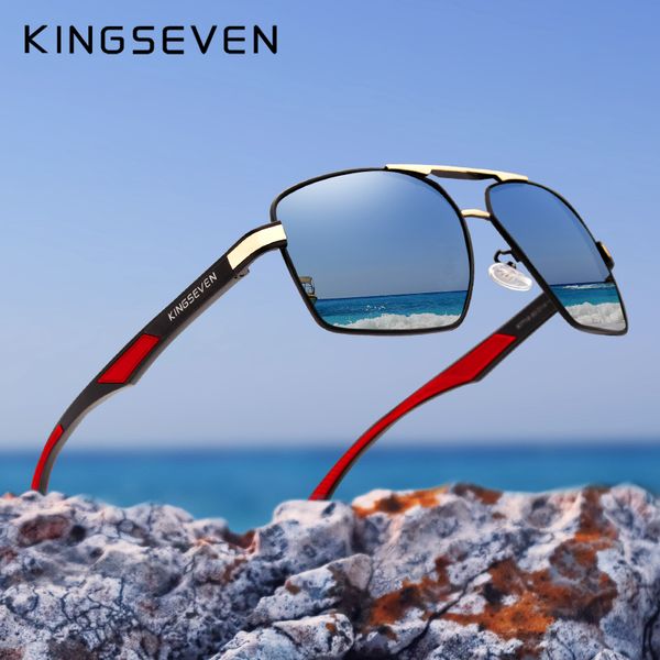 

sunglasses frames kingseven aluminum men's sunglasses polarized lens brand design temples sun glasses coating mirror glasses de sol 771, Silver