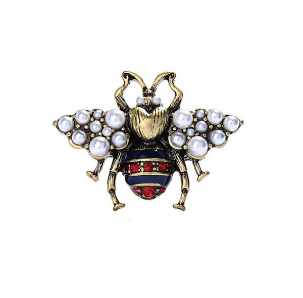 

ol fashion women jewelry gold plated rhinestone pearl bee ring for girls women for party ring nice gift7545314, Silver