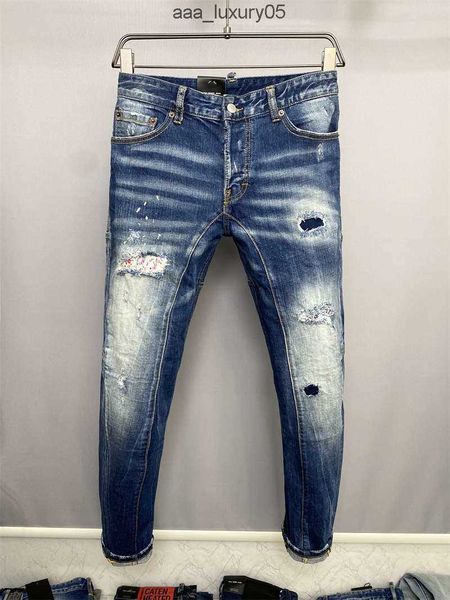 

2023 new arrivals mens luxury designer denim jeans holes trousers jeans coolguy biker pants mens clothing 2#a189 dsquare d2 dsqs dsq2s aktj, Blue