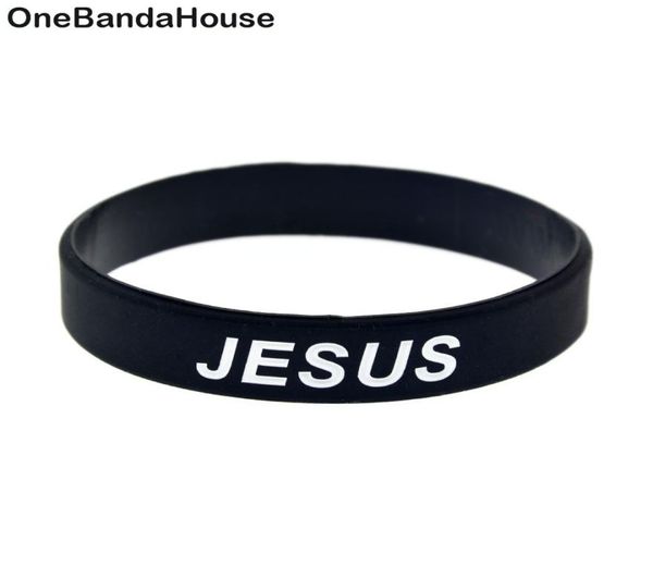 

1pc jesus cross fair and love silicone rubber wristband black religious faith gift no gender jewelry9875475