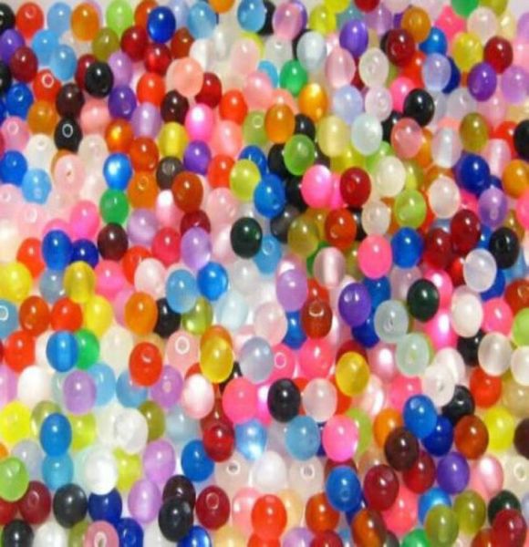 

1000pcs mixed cats eye acrylic spacer beads fit bracelet jewelry 8mm 2570037, Black