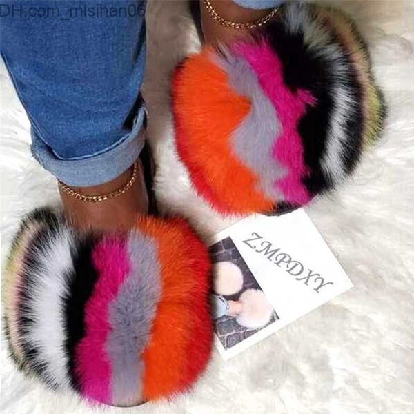 

slippers women's fur slider selling summer fur sandals anti slip plush shoes brand luxury slider fur slider z230713, Black