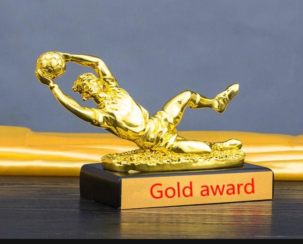 

new world year goalkeeper trophy resin trophy cup customized souvenir football goalkeeper gold trophy goalie1057778