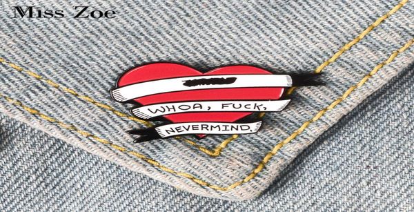 

red heart quote banner enamel pins punk brooches for bag clothes lapel pin button badge cartoon jewelry gift for friends1897322, Gray