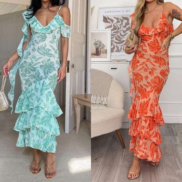 

summer womens clothing printed fashion personality sling irregular dress, Black;gray