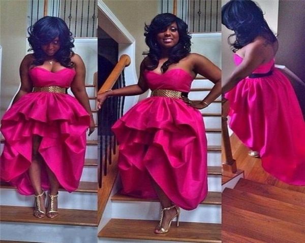 

pink high low prom dresses 2015 party evening gowns fuchsia sweetheart short vestido de festa tea length hilo party dre9880801, Black