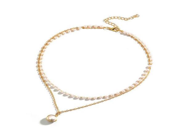 

chains vintage baroque irregular pearl lock necklace geometric aangel pendant love necklaces for women punk jewelry4322954, Silver