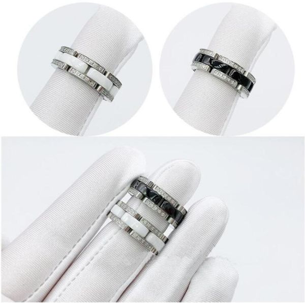 

europe america fashion style men lady women titanium steel engraved letter single row ceramic setting diamond lovers narrow rings 1021535, Slivery;golden