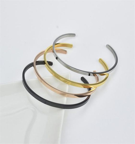 

2019 selling blank stainless steel silvergoldrosegoldblack bangle lovers bracelet bangle for valentine039s day gift8995431, Black
