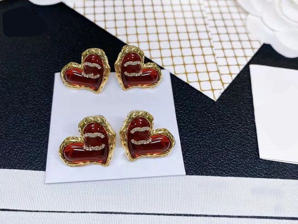 

fashion women heart love earrings designer pearl stud classic diamond gold plated jewelry wedding party gifts, Silver