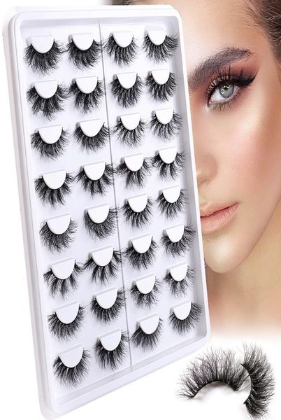 

thick curly mink false eyelashes naturally soft vivid handmade reusable multilayer 3d fake lashes messy crisscross full strip la5810183