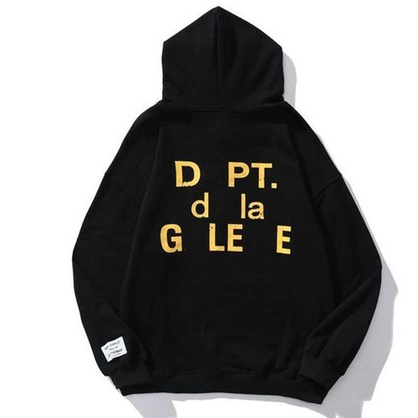 

men's hoodies sweatshirts designer galleryes depts gary painted graffiti used letters printed loose casual fashion men and women 4j7a, Black